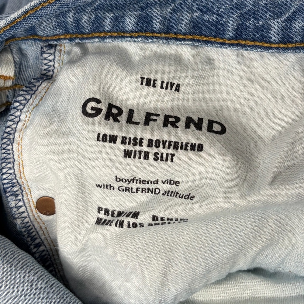 Grlfrnd Liya Low Rise Boyfriend Distressed Jeans - Picture 7 of 9